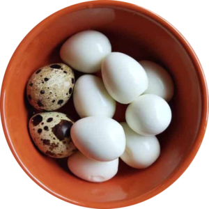 Quail eggs (cooked & peeled)